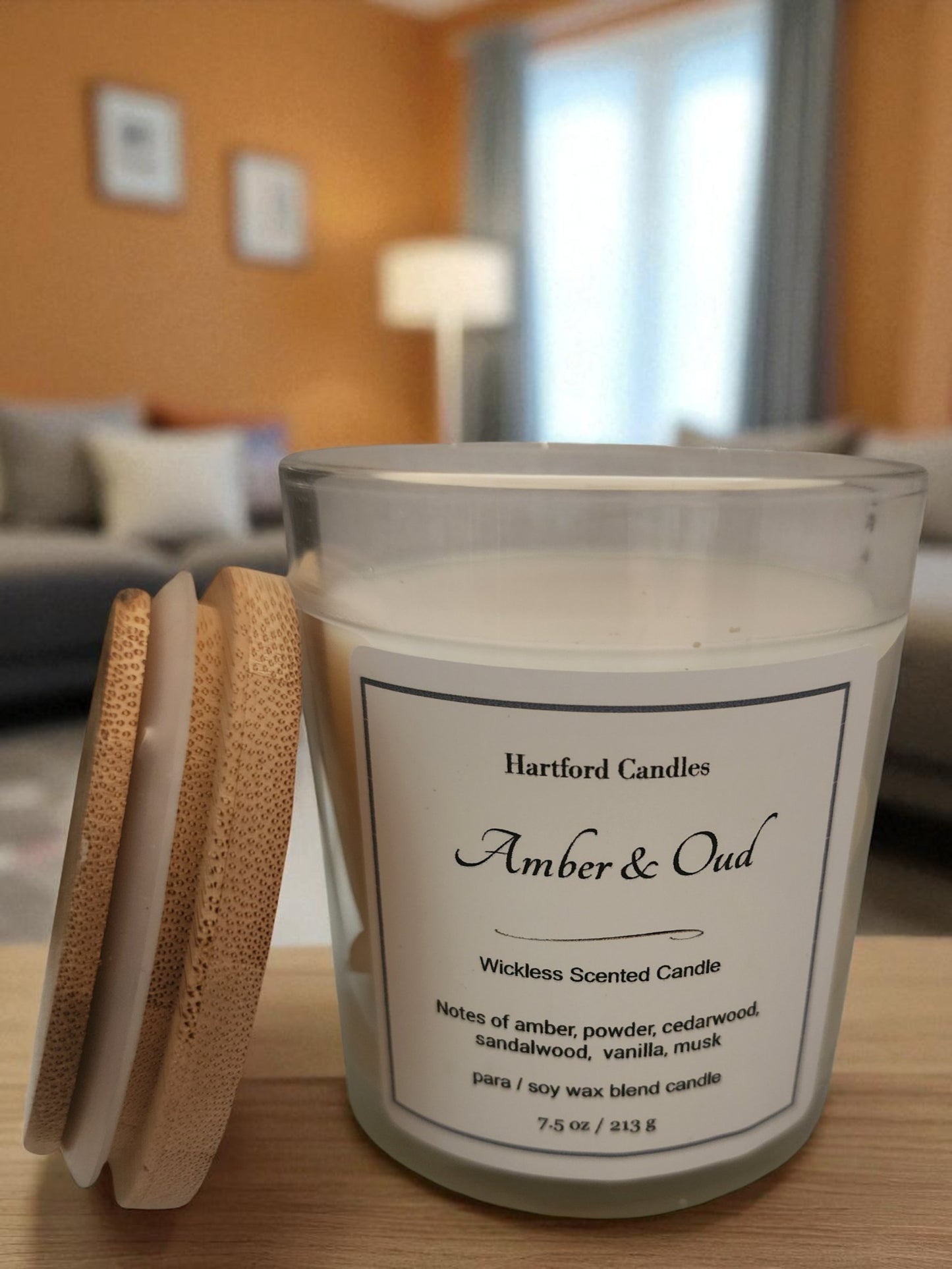 Amber & Oud 7.5oz Wickless Candle