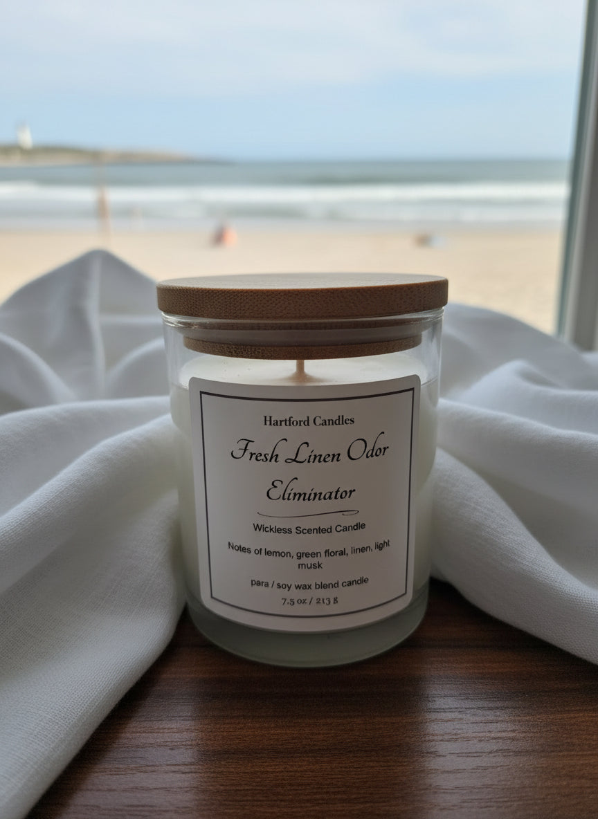 Fresh Linen Odor Eliminator 7.5oz Candle - Wickless
