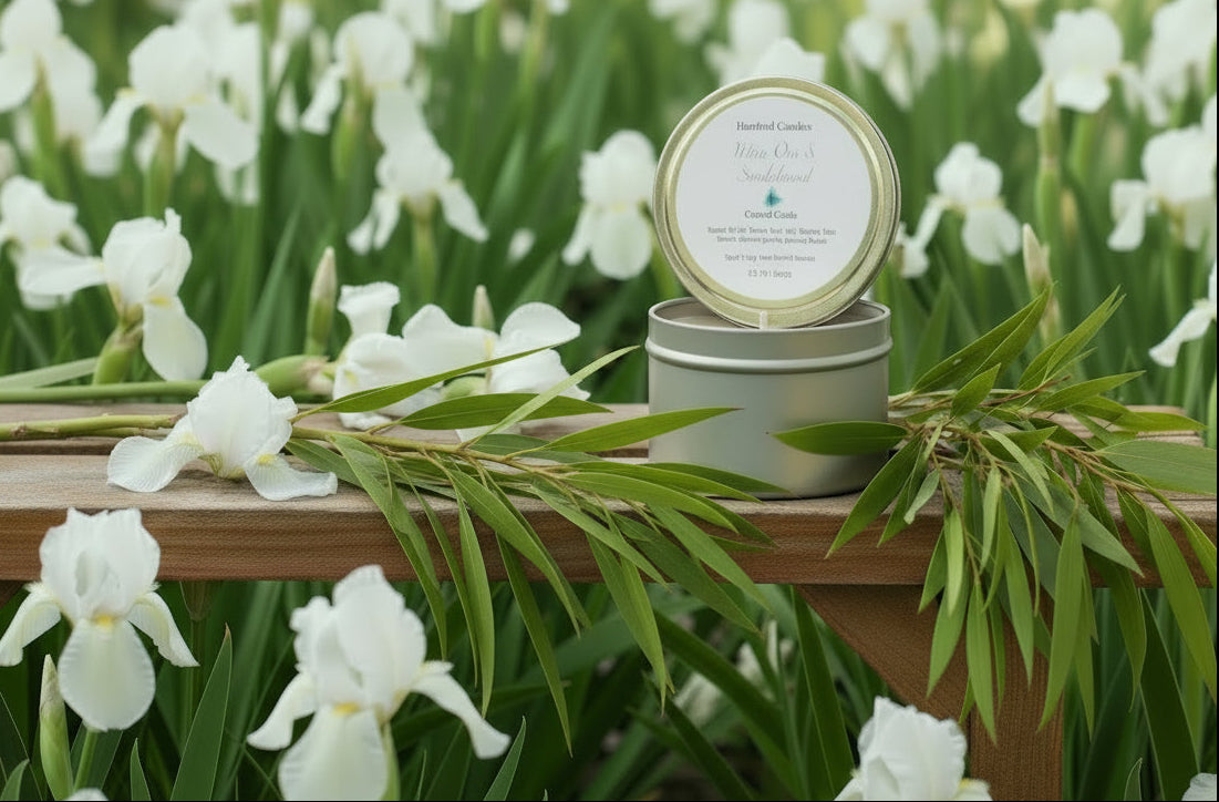 White Oris & Sandalwood 5.5oz candle