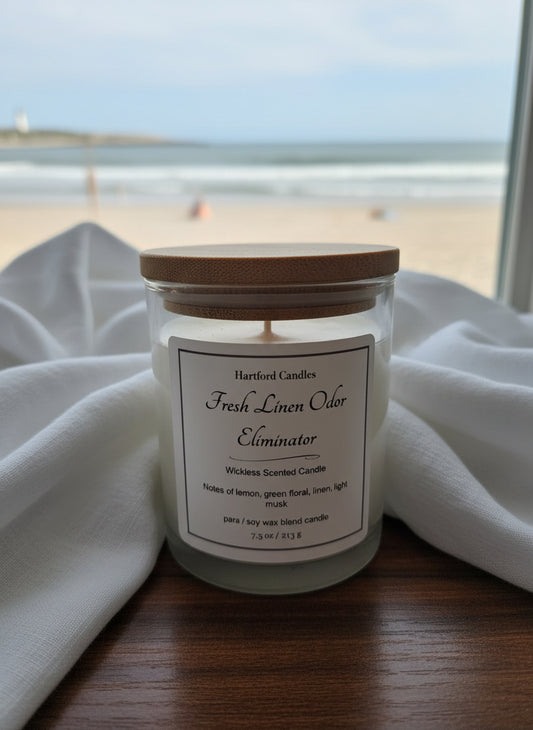 Fresh Linen Odor Eliminator 7.5oz Candle - Wickless