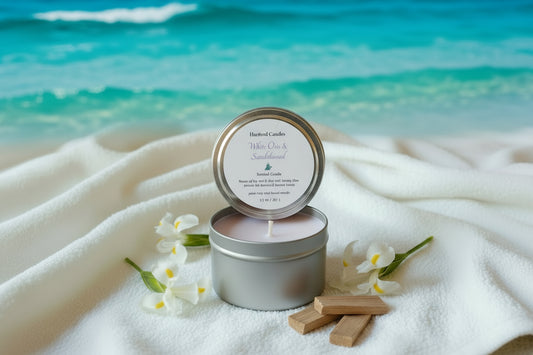 White Oris & Sandalwood 5.5oz candle